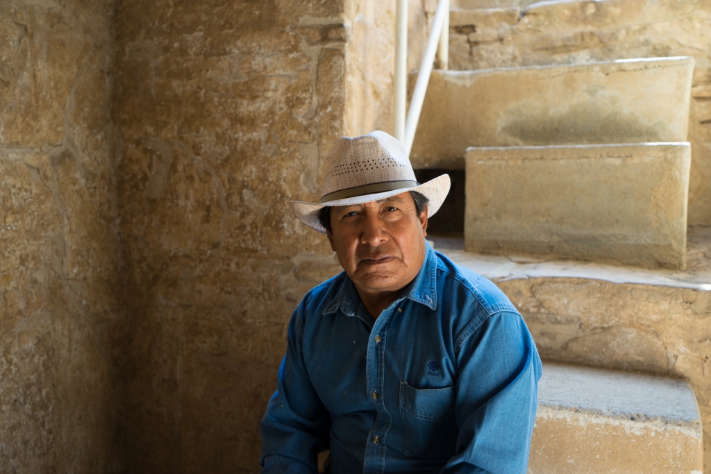 Miguel Fabián is the ticket taker and guide.